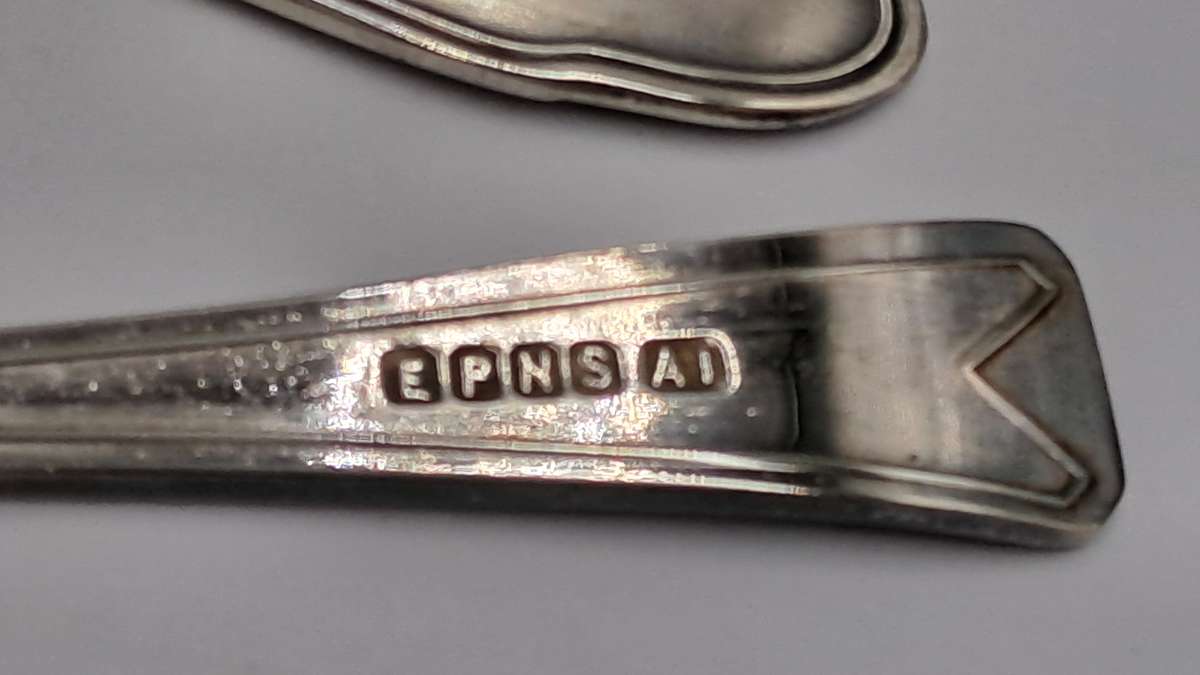 Antique German WMF 1/0 SILVER PLATED EPNS A1 BABY SPOON & PUSHER SET/ BABY FEEDING CUTLERY Boxed