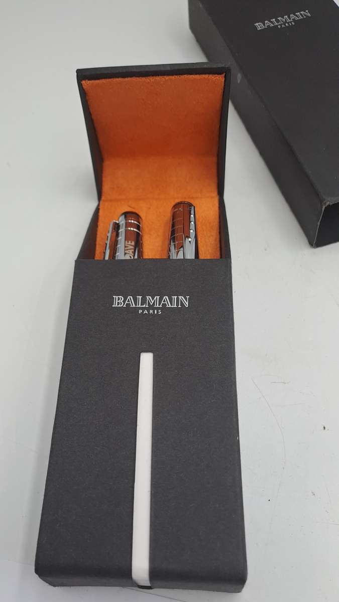 Balmain Paris Pen And Pencil set in Box with Sleeve -Personalized on the cap
