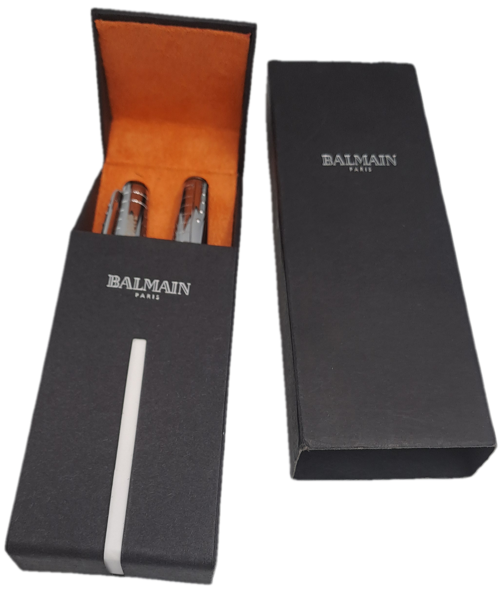 Balmain Paris Pen And Pencil set in Box with Sleeve -Personalized on the cap