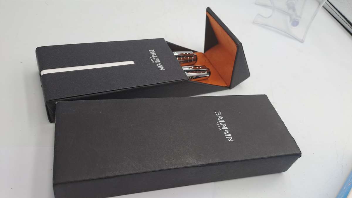 Balmain Paris Pen And Pencil set in Box with Sleeve -Personalized on the cap