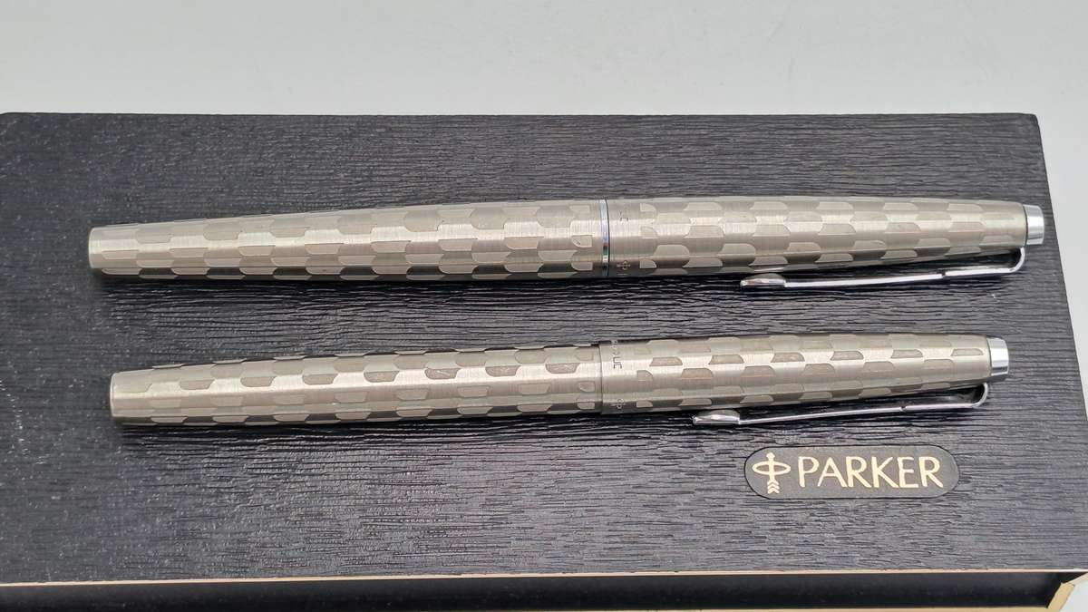 RESERVED FOR BUYER AlbBra5543 -1980's Parker 45 Harlequin 80 Black Shield CT Fountain Pen ONLY