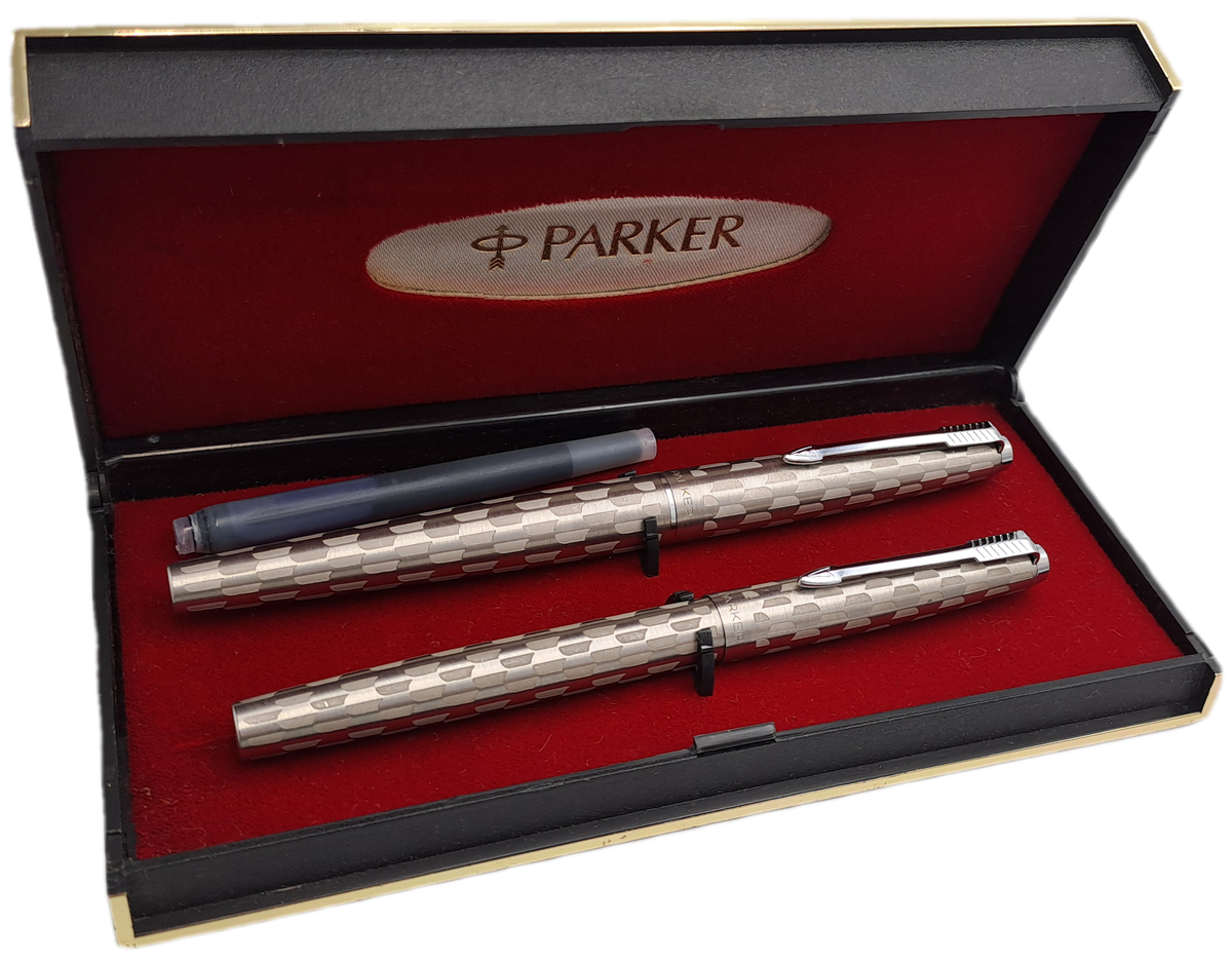 RESERVED FOR BUYER AlbBra5543 -1980's Parker 45 Harlequin 80 Black Shield CT Fountain Pen ONLY