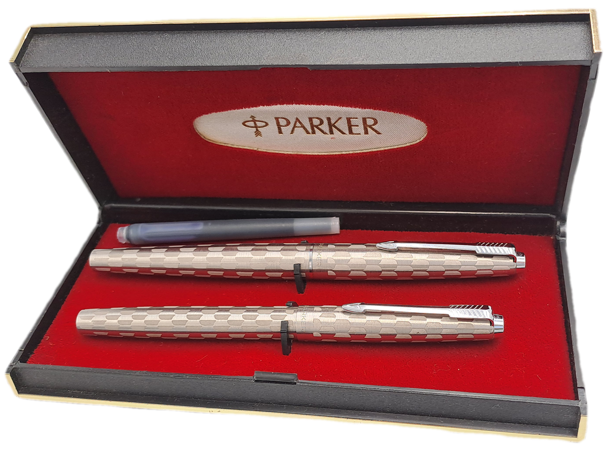 RESERVED FOR BUYER AlbBra5543 -1980's Parker 45 Harlequin 80 Black Shield CT Fountain Pen ONLY