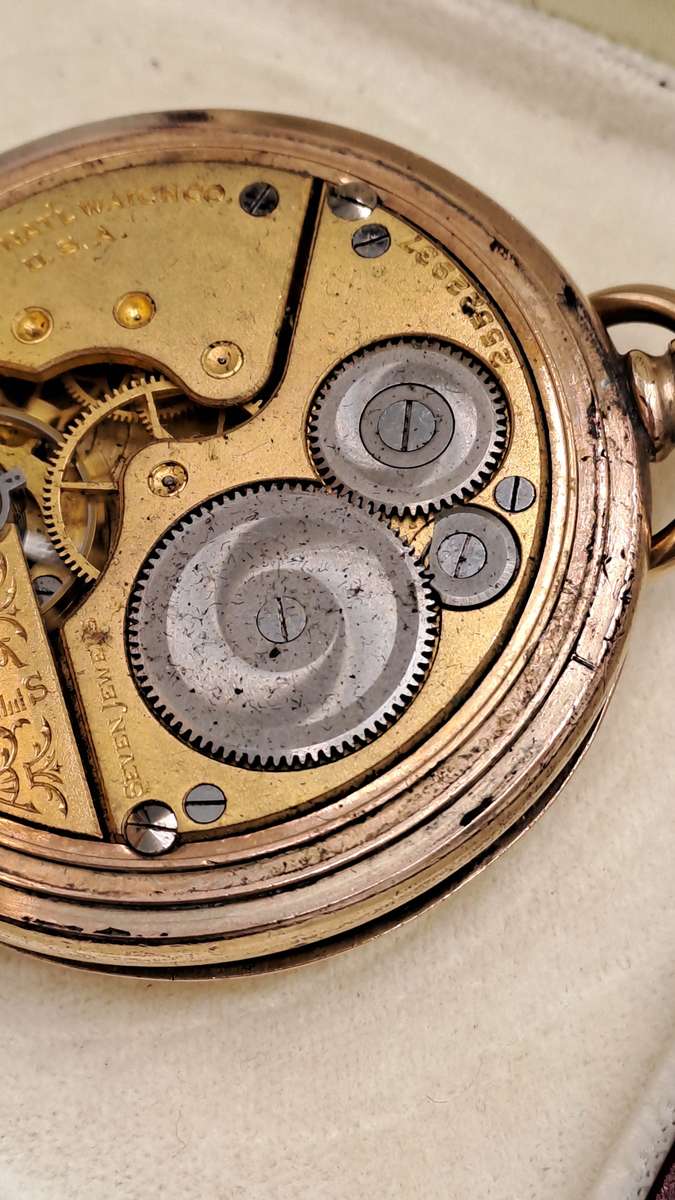 Antique 1920's U.S.A Elgin Pocket Watch in Gold Plated Keytone Case-Working -see condition