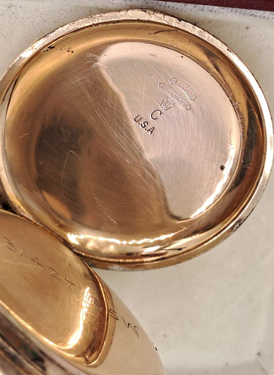 Antique 1920's U.S.A Elgin Pocket Watch in Gold Plated Keytone Case-Working -see condition