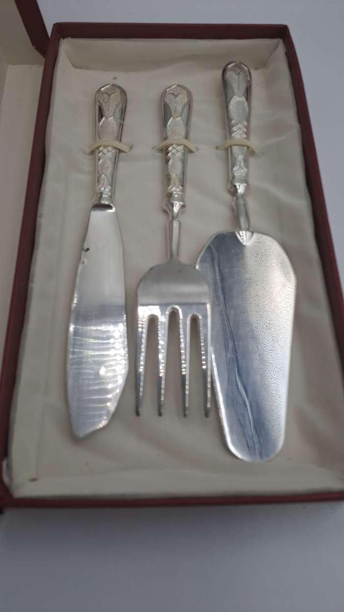 Vintage Silver Plated Pastry / Cake Serving Set -Boxed
