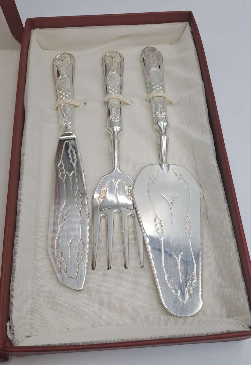 Vintage Silver Plated Pastry / Cake Serving Set -Boxed
