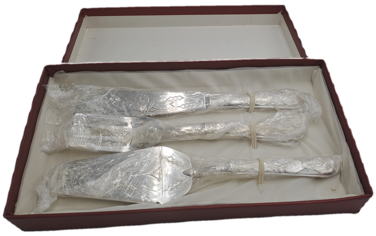 Vintage Silver Plated Pastry / Cake Serving Set -Boxed