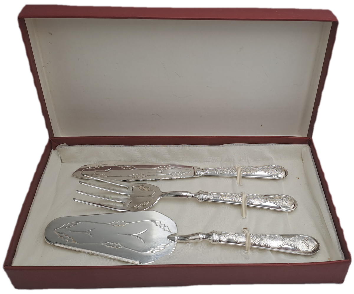 Vintage Silver Plated Pastry / Cake Serving Set -Boxed