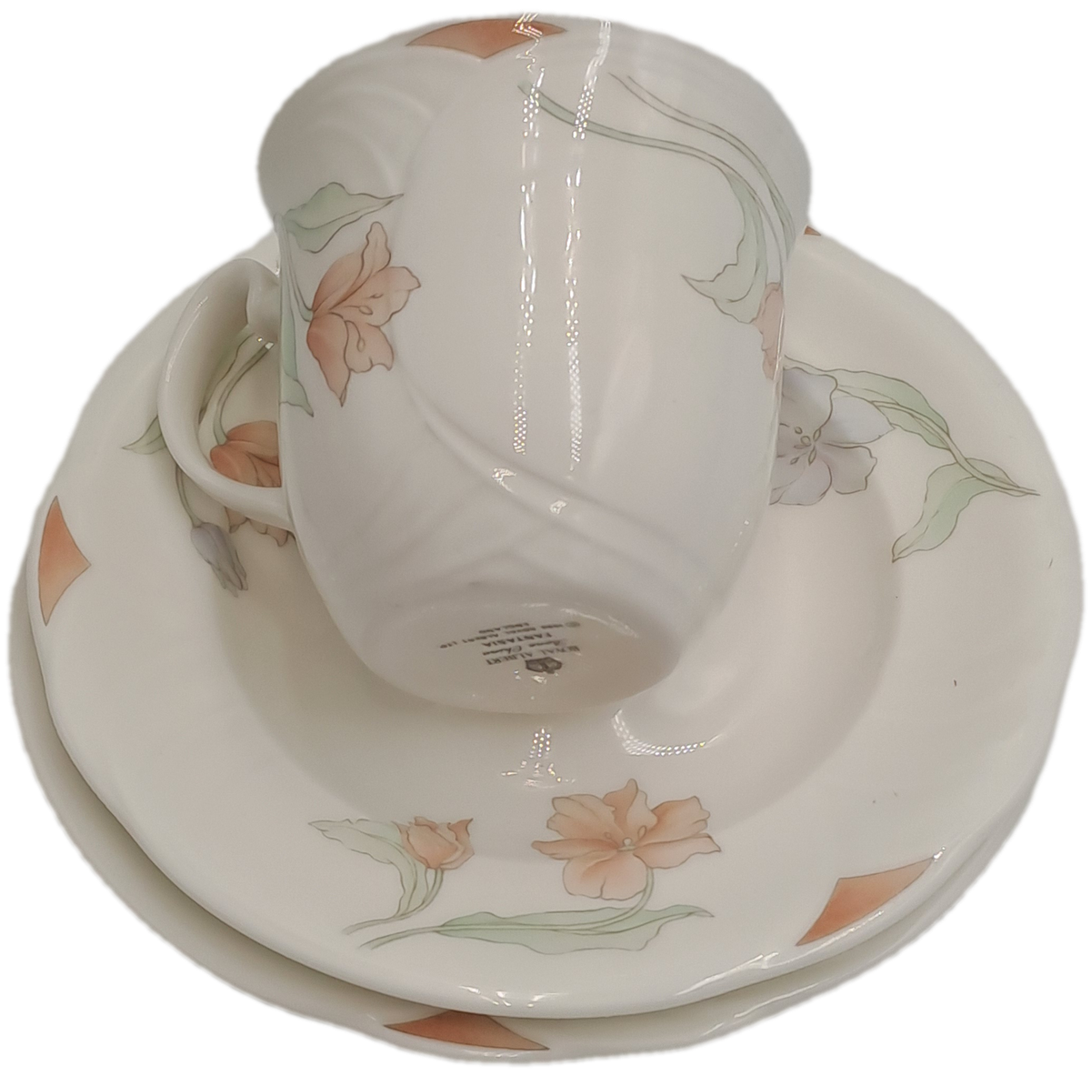 18pc Vintage 1986 Royal Albert Bone China Horizon FANTASIA 6 Tea Trio's (AS NEW IN Original BOX)