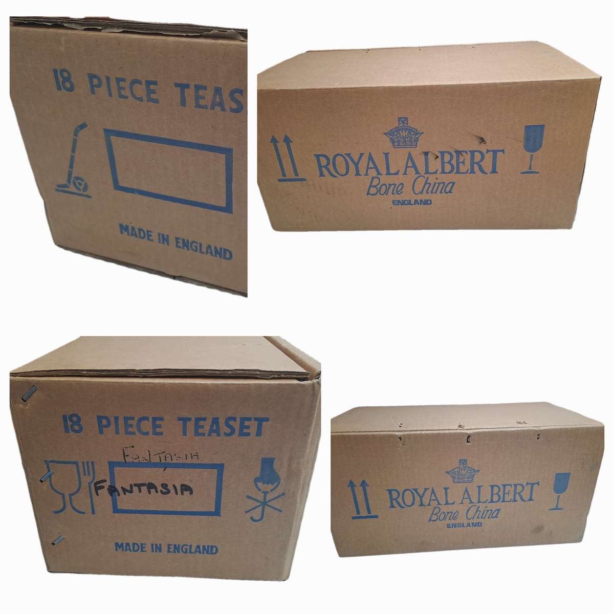 18pc Vintage 1986 Royal Albert Bone China Horizon FANTASIA 6 Tea Trio's (AS NEW IN Original BOX)