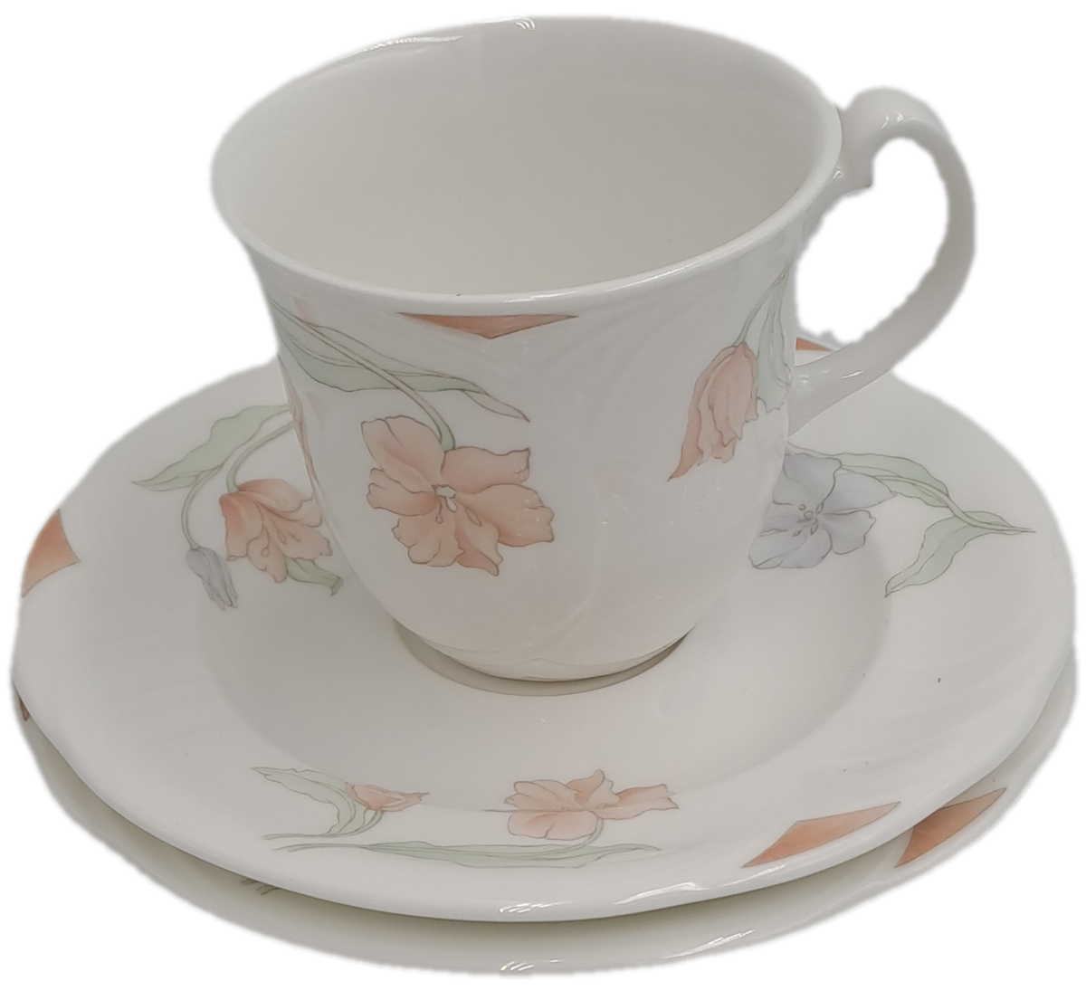 18pc Vintage 1986 Royal Albert Bone China Horizon FANTASIA 6 Tea Trio's (AS NEW IN Original BOX)