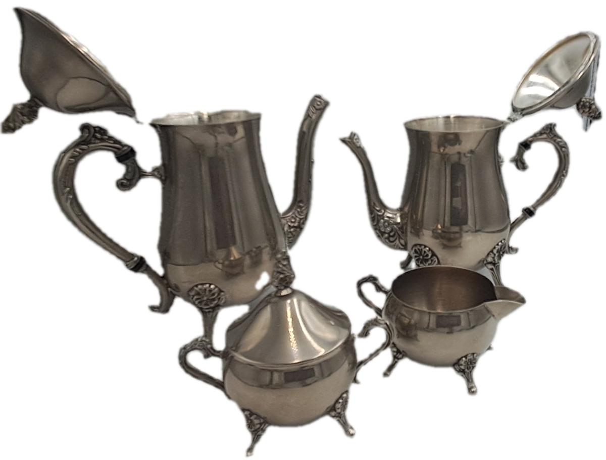 Antique EPNS Teaset including Coffee Pot, Teapot, Milk Jug, Sugar Bowl and Tray