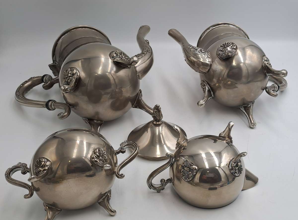 Antique EPNS Teaset including Coffee Pot, Teapot, Milk Jug, Sugar Bowl and Tray