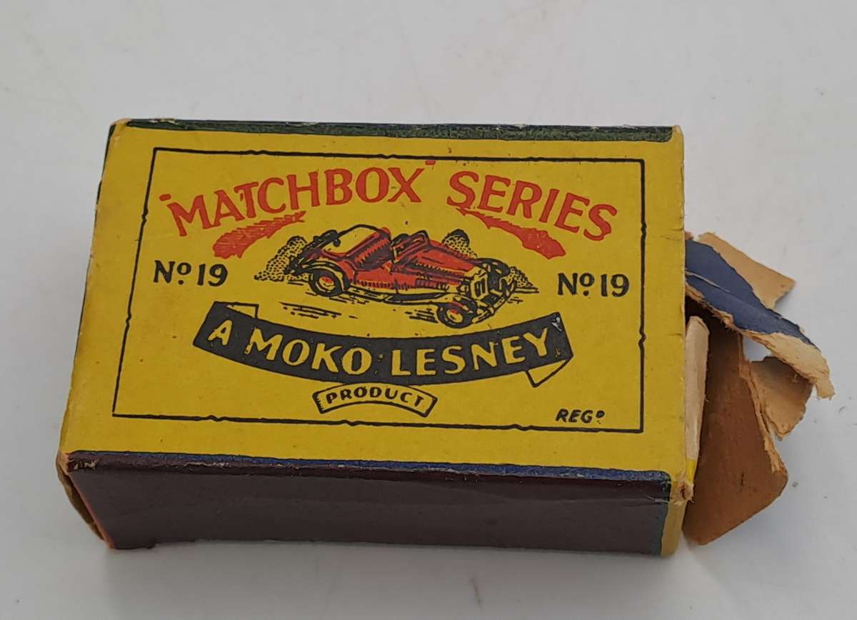 Rare Vintage Matchbox Series Moko Lesney No.19 MG A Sports Car-Die Cast -Boxed