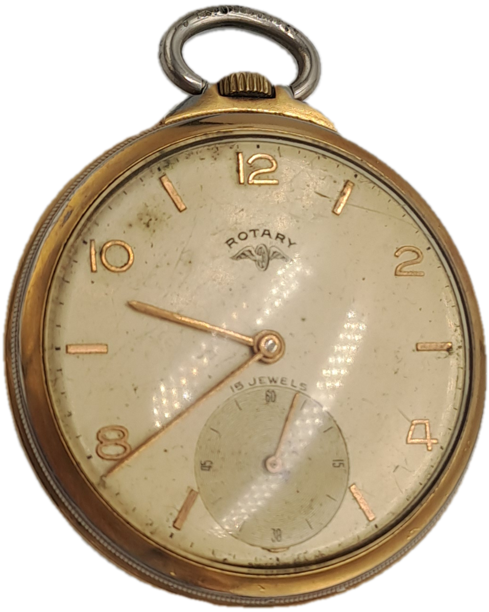 Vintage Swiss Made ROTARY Pocket watch 15 Jewels Working