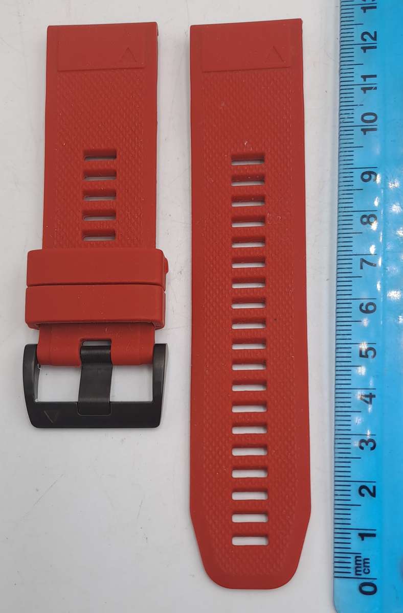 New 26mm Red Silicone Quick fit Band for Garmin Fenix-Tactix-enduro-(see compatibility-)