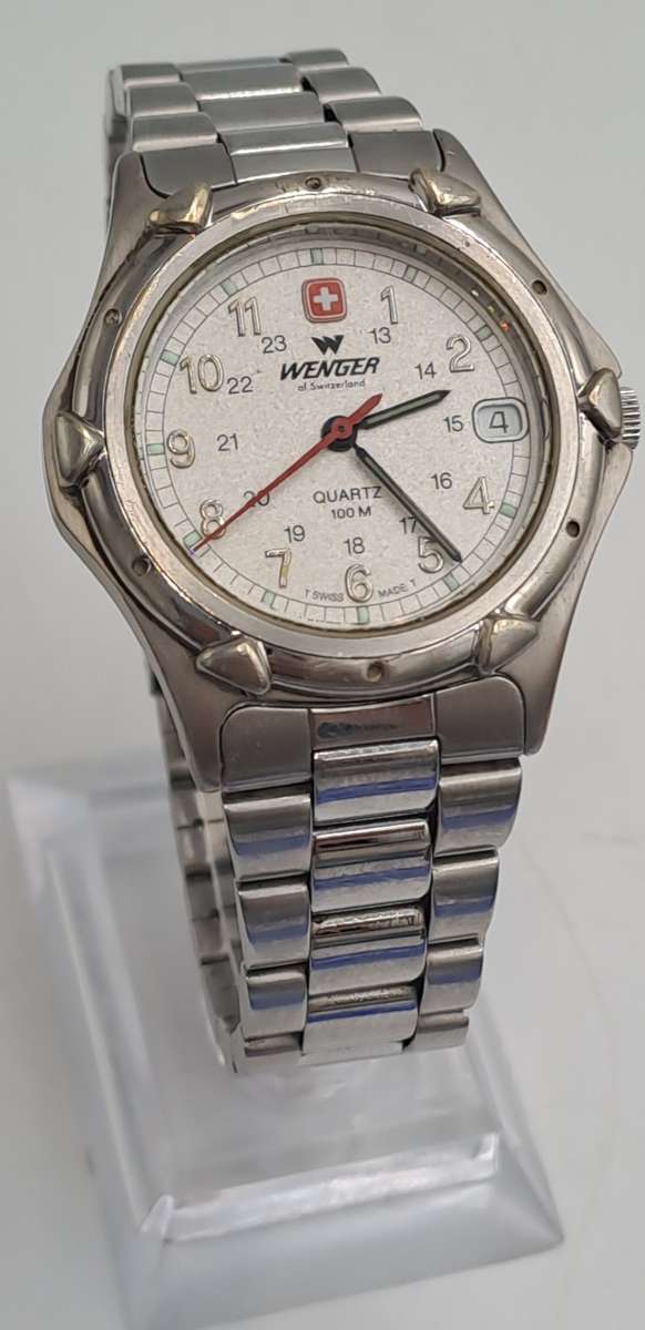 1980's Vintage Mens Swiss Army WENGER Quartz watch -Working