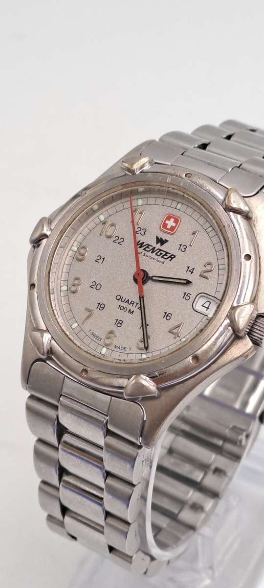 1980's Vintage Mens Swiss Army WENGER Quartz watch -Working