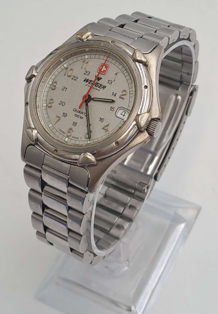 1980's Vintage Mens Swiss Army WENGER Quartz watch -Working