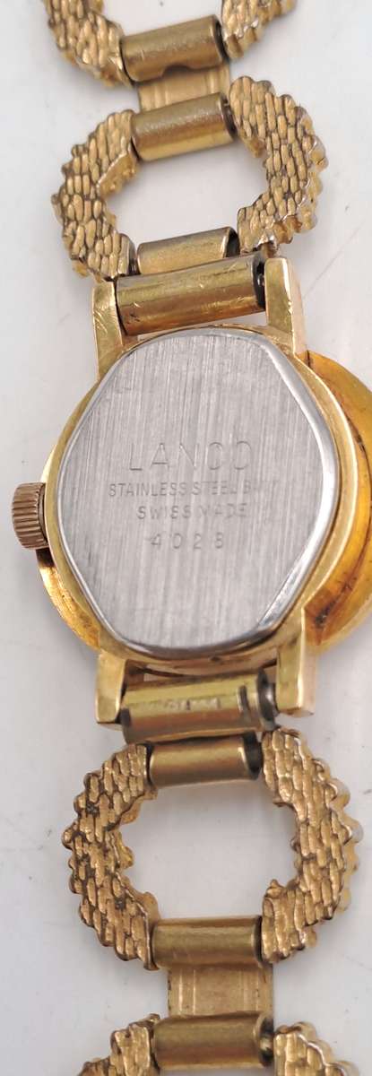 Vintage swiss Made Lanco favorit Ladies Windup watch -17 Jewels -Gold Plated -Working