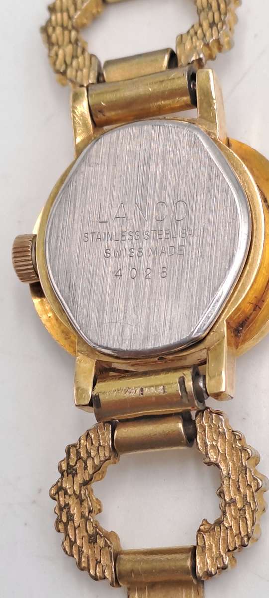Vintage swiss Made Lanco favorit Ladies Windup watch -17 Jewels -Gold Plated -Working