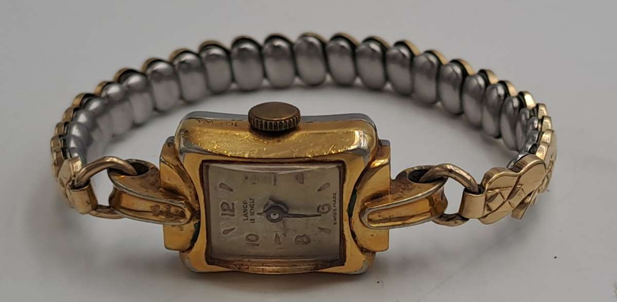 Vintage Gold plated Swiss Made Ladies Lanco Manual wind watch Working -13 Jewels