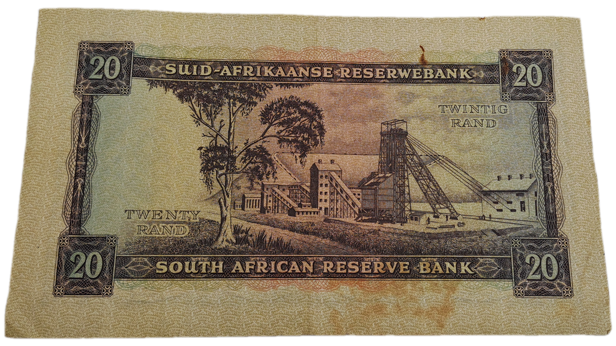 Rare 1962 South Africa  20 Rand -Afrikaans - English-G Rissik
