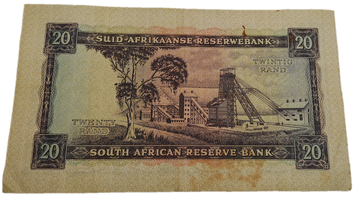Rare 1962 South Africa  20 Rand -Afrikaans - English-G Rissik