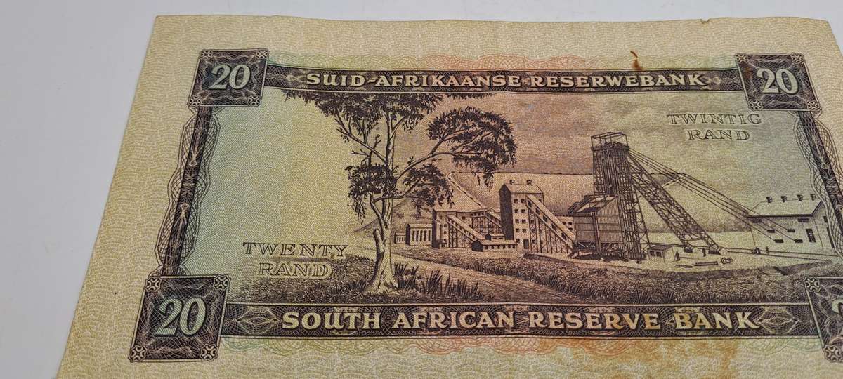 Rare 1962 South Africa  20 Rand -Afrikaans - English-G Rissik