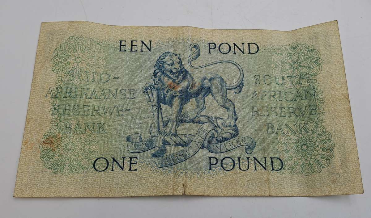 1959 South Africa  1 Pound Note -Afrikaans - English-M.H de Kock