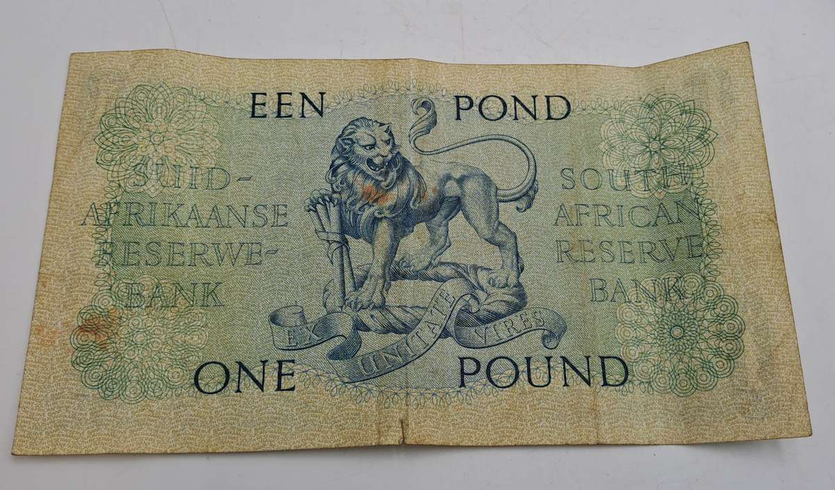 1959 South Africa  1 Pound Note -Afrikaans - English-M.H de Kock