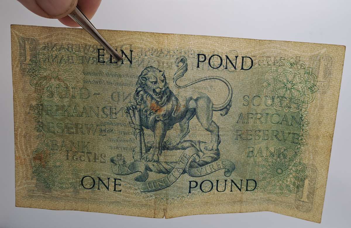 1959 South Africa  1 Pound Note -Afrikaans - English-M.H de Kock