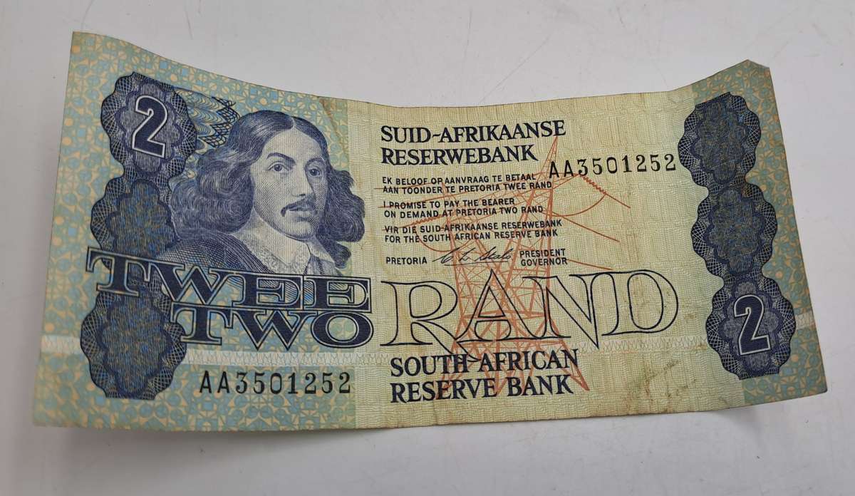 1990 South Africa 2 Rand Note -Afrikaans -English C.L Stals