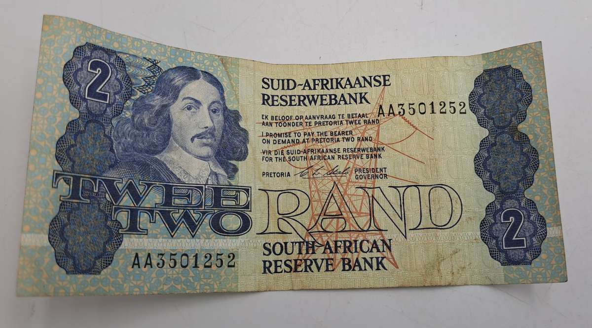 1990 South Africa 2 Rand Note -Afrikaans -English C.L Stals