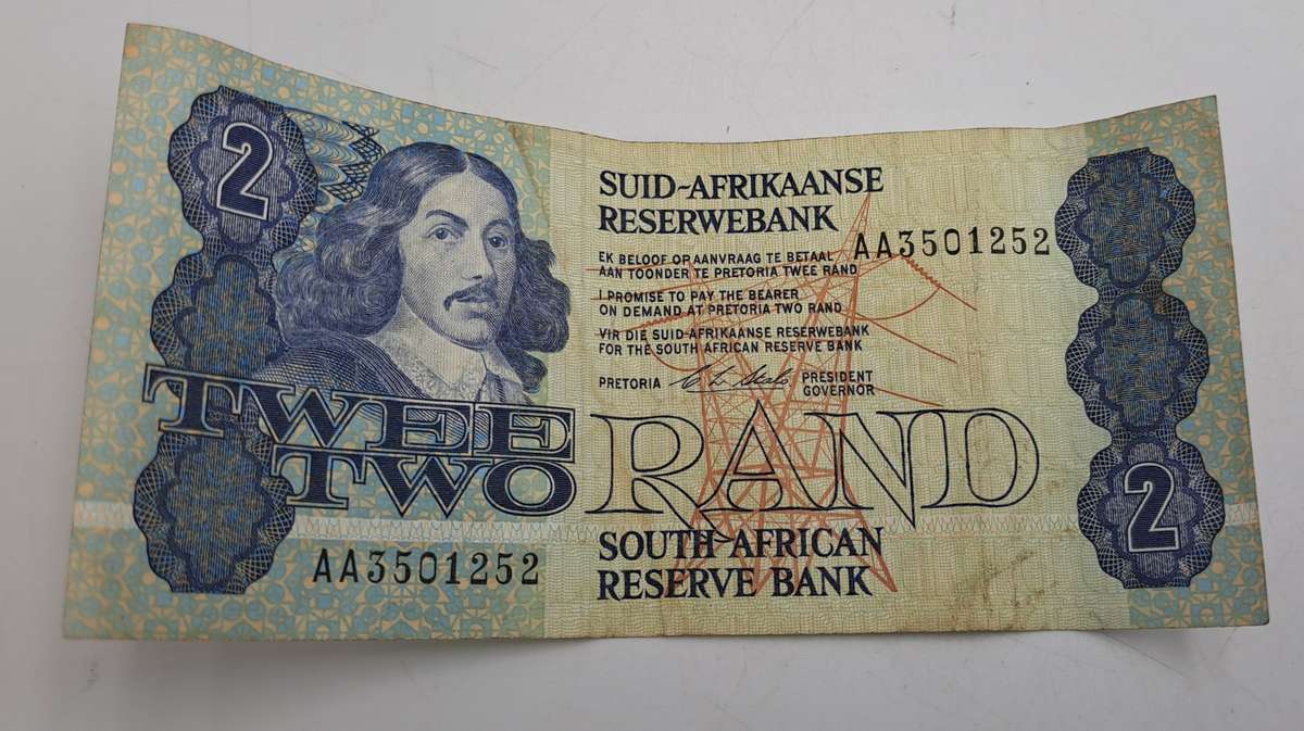 1990 South Africa 2 Rand Note -Afrikaans -English C.L Stals
