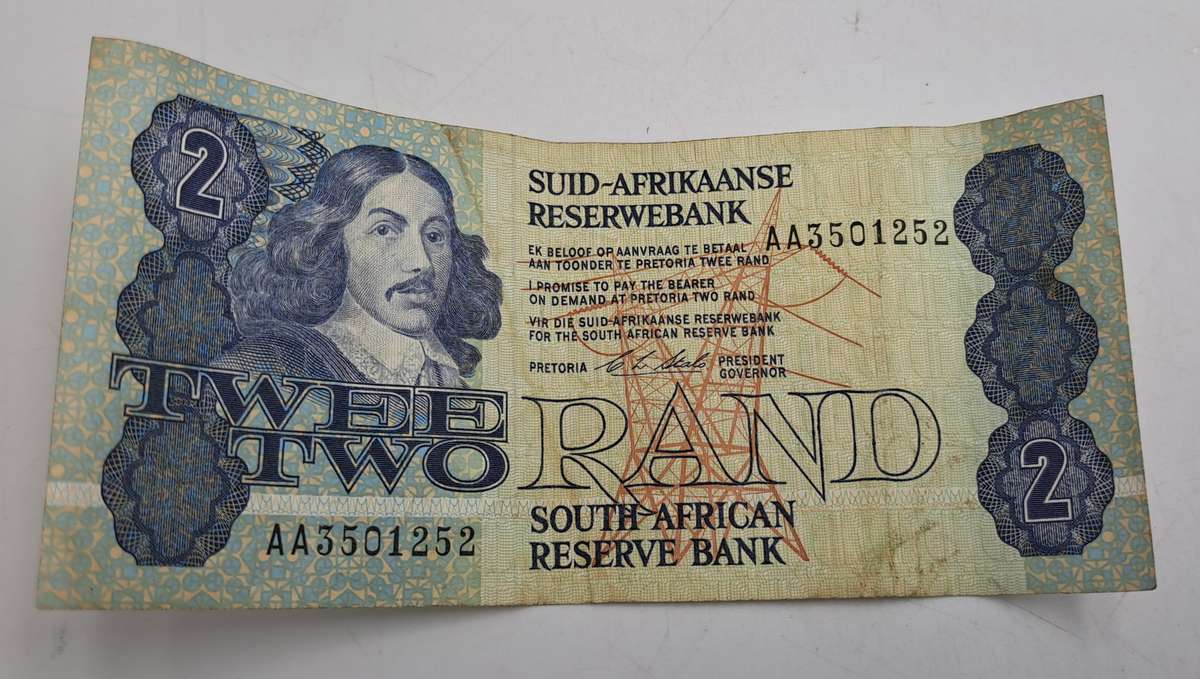 1990 South Africa 2 Rand Note -Afrikaans -English C.L Stals