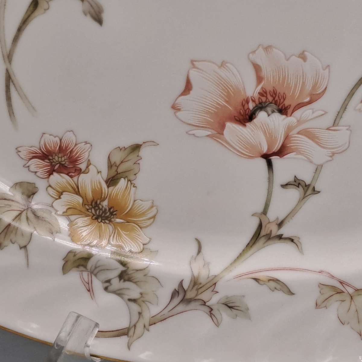 Vintage Gorham TRELLIS Fine China Oval Platter 24kt Gold Hand Banded Japan-Mint Condition-