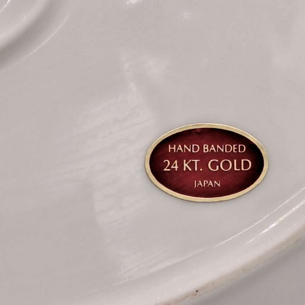 Vintage Gorham TRELLIS Fine China Oval Platter 24kt Gold Hand Banded Japan-Mint Condition-