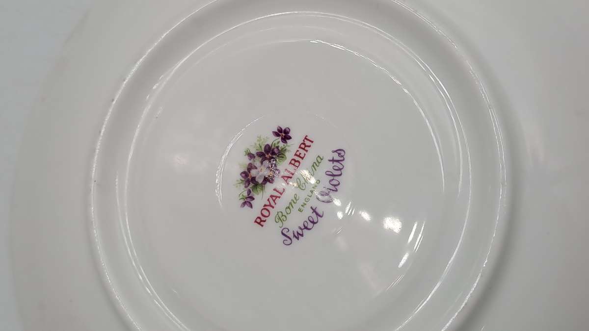 Vintage Royal Albert SWEET VIOLETS Tea Duo Bone China (The Cup has a hairline Crack)