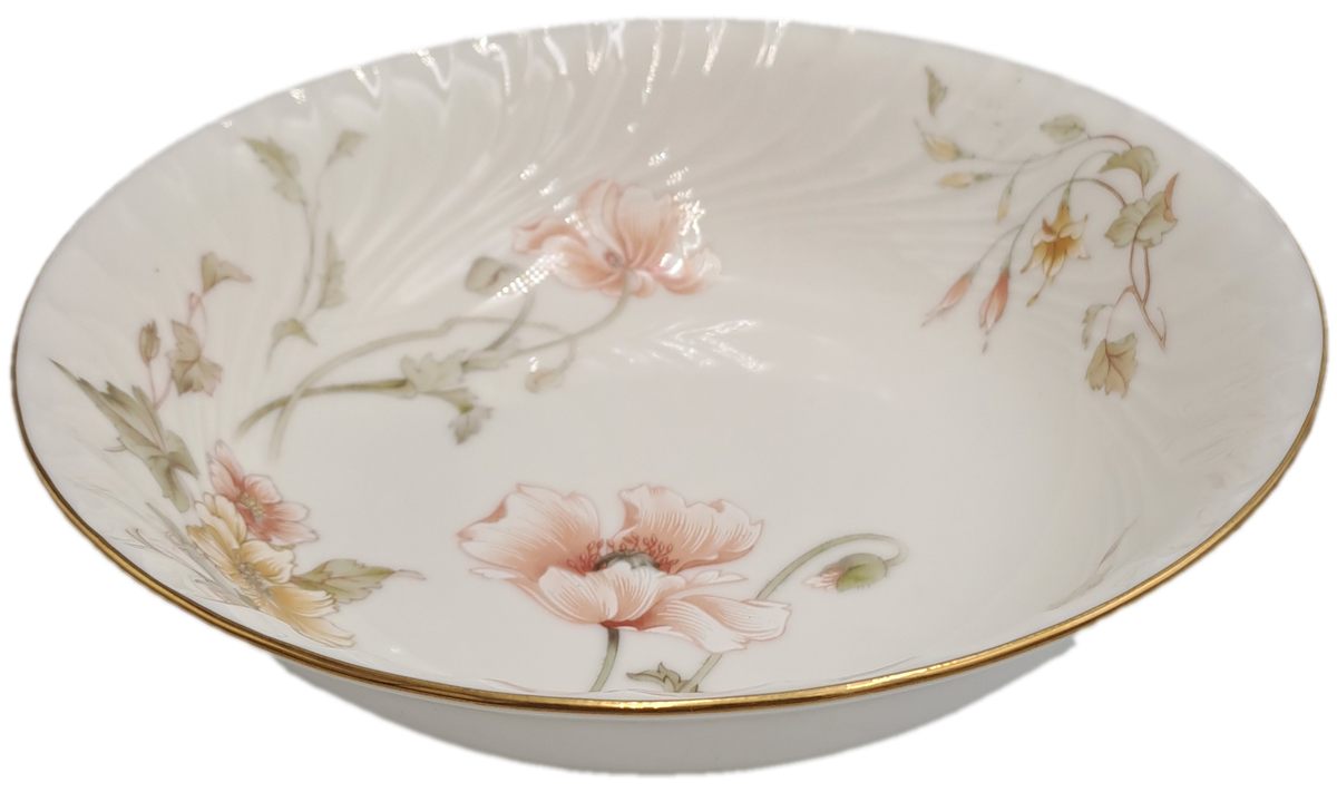Vintage Gorham TRELLIS Fine China Large Bowl 24kt Gold Hand Banded Japan-Mint Condition-