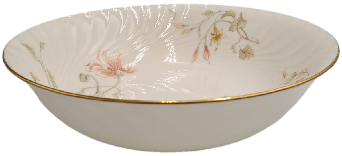Vintage Gorham TRELLIS Fine China Large Bowl 24kt Gold Hand Banded Japan-Mint Condition-