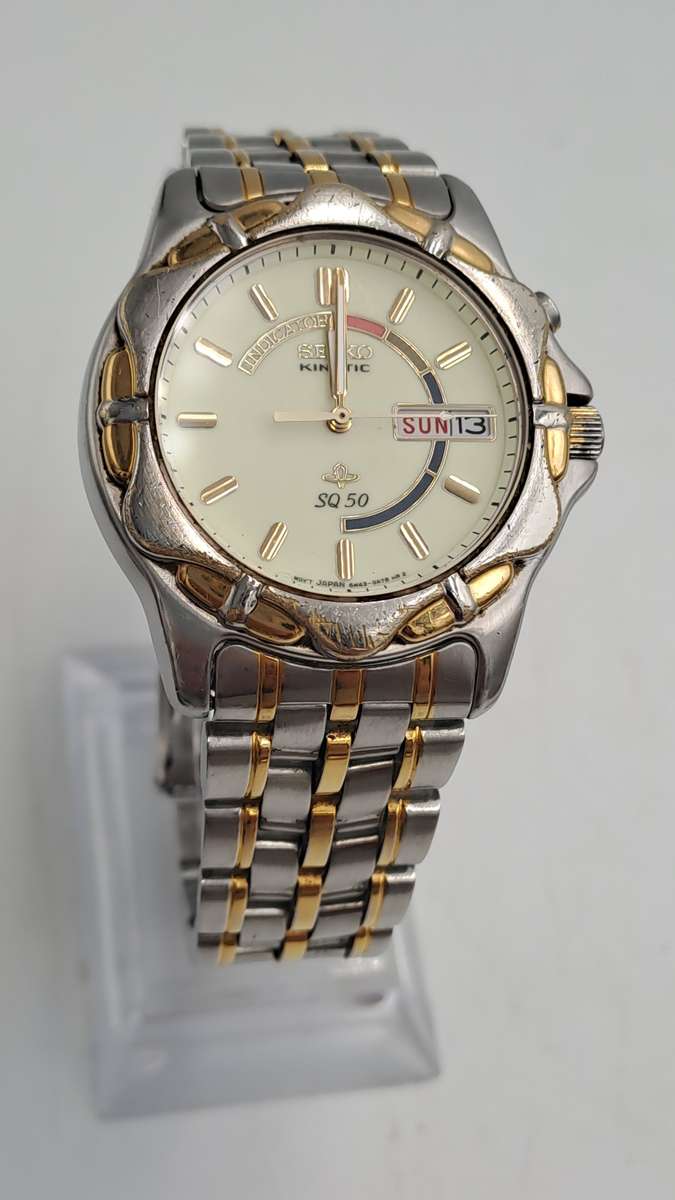 Vintage Seiko Kinetic SQ 50 Men's Watch -Luminated Dial-Not holding Charge