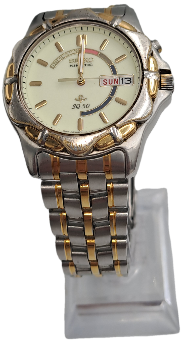 Vintage Seiko Kinetic SQ 50 Men's Watch -Luminated Dial-Not holding Charge