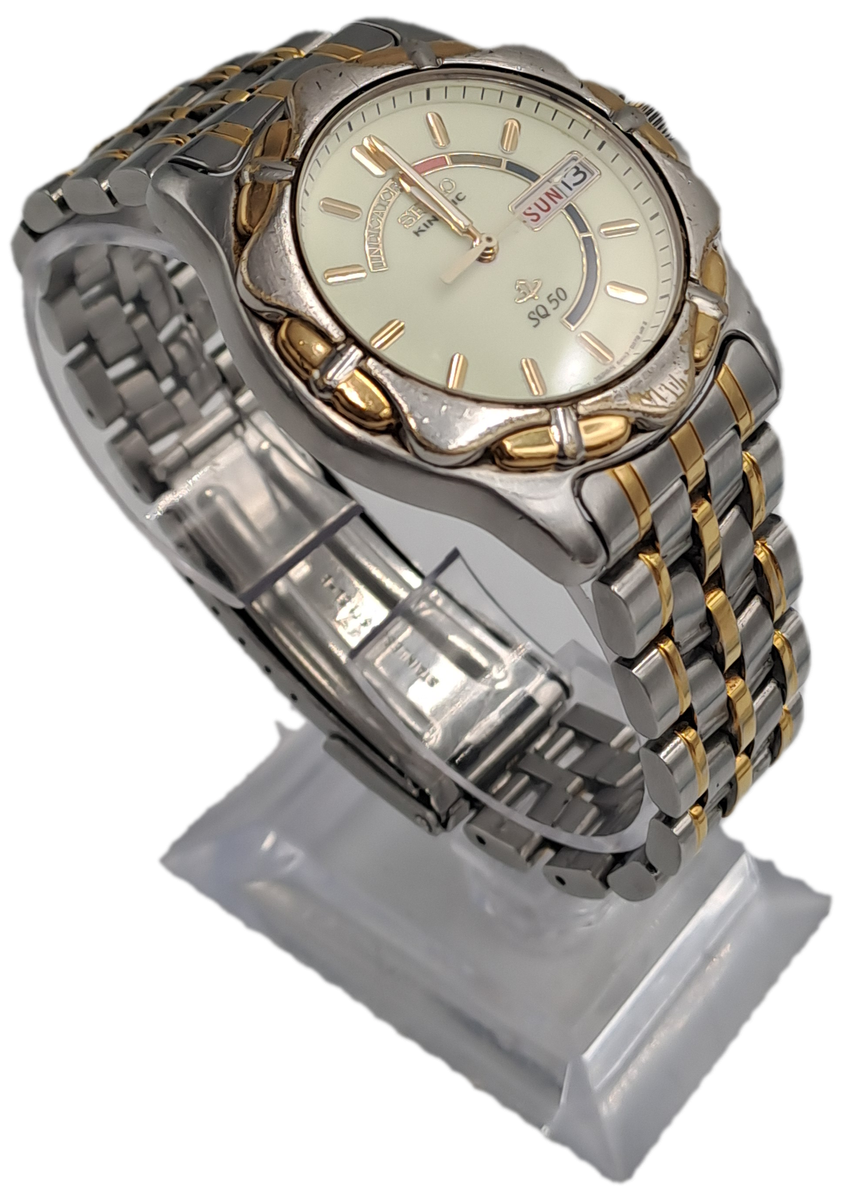 Vintage Seiko Kinetic SQ 50 Men's Watch -Luminated Dial-Not holding Charge