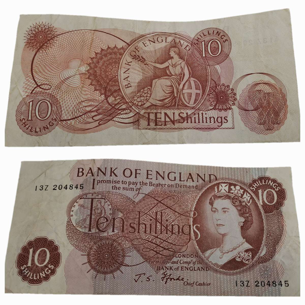 1966-1970  England 10 Shillings - Elizabeth II Series CQuarts watch -Working-Stainless Steel