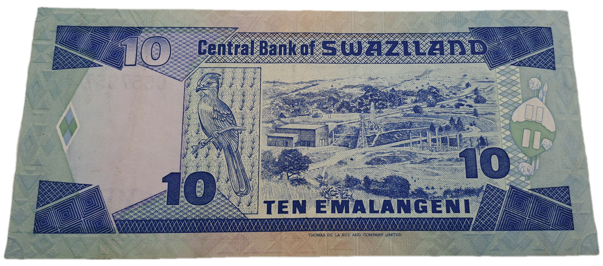 Rare-1986 Kingdom of Swaziland 10 Emalangeni Bank Note