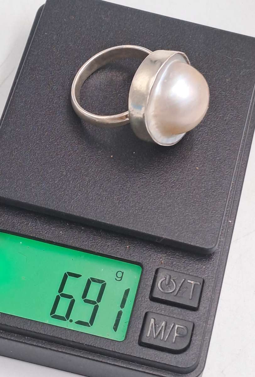 Pre-owned Sterling Silver Pearl ring