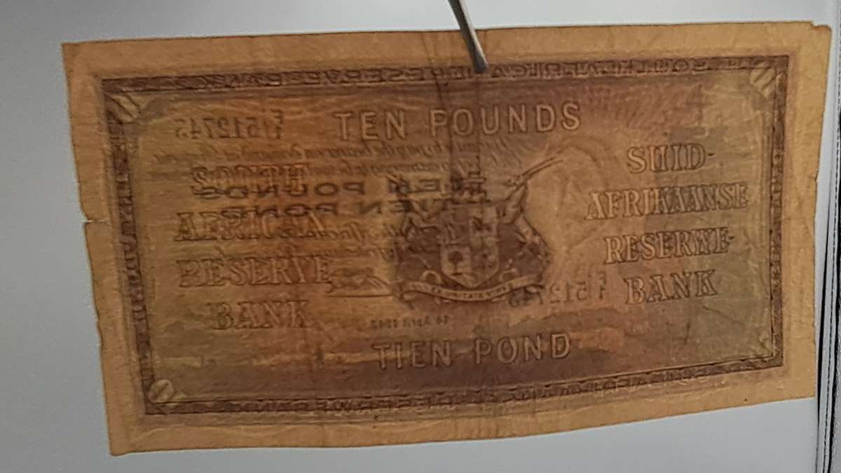 Rare!!! 1943 South Africa 10 Pounds Note English - Afrikaans-J. Postmus