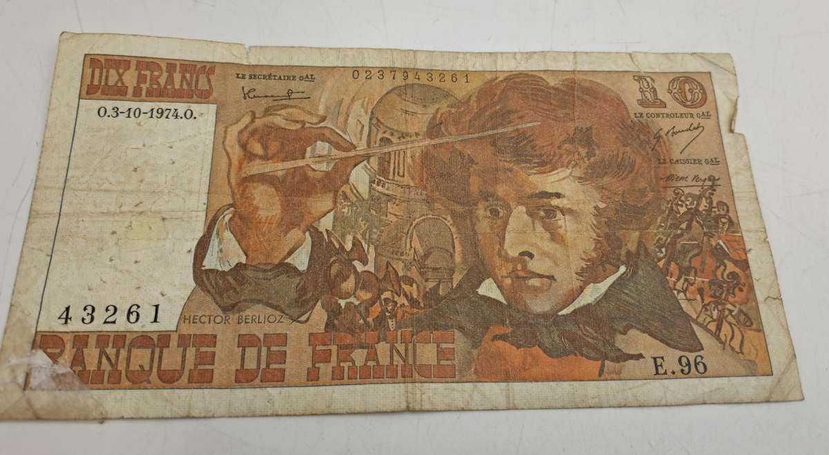 1974 France 10 Francs - Berlioz type 1972 Bank Note